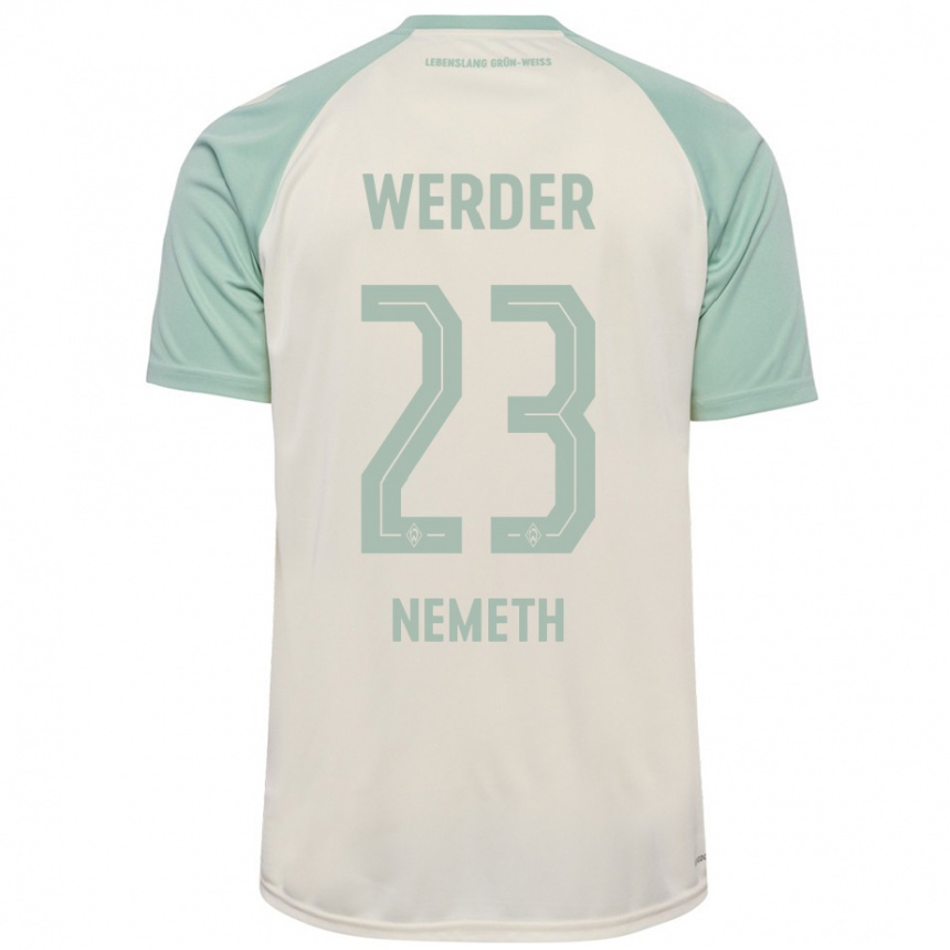 Men Football Hanna Nemeth #23 Off-White Light Green Away Jersey 2024/25 T-Shirt Australia