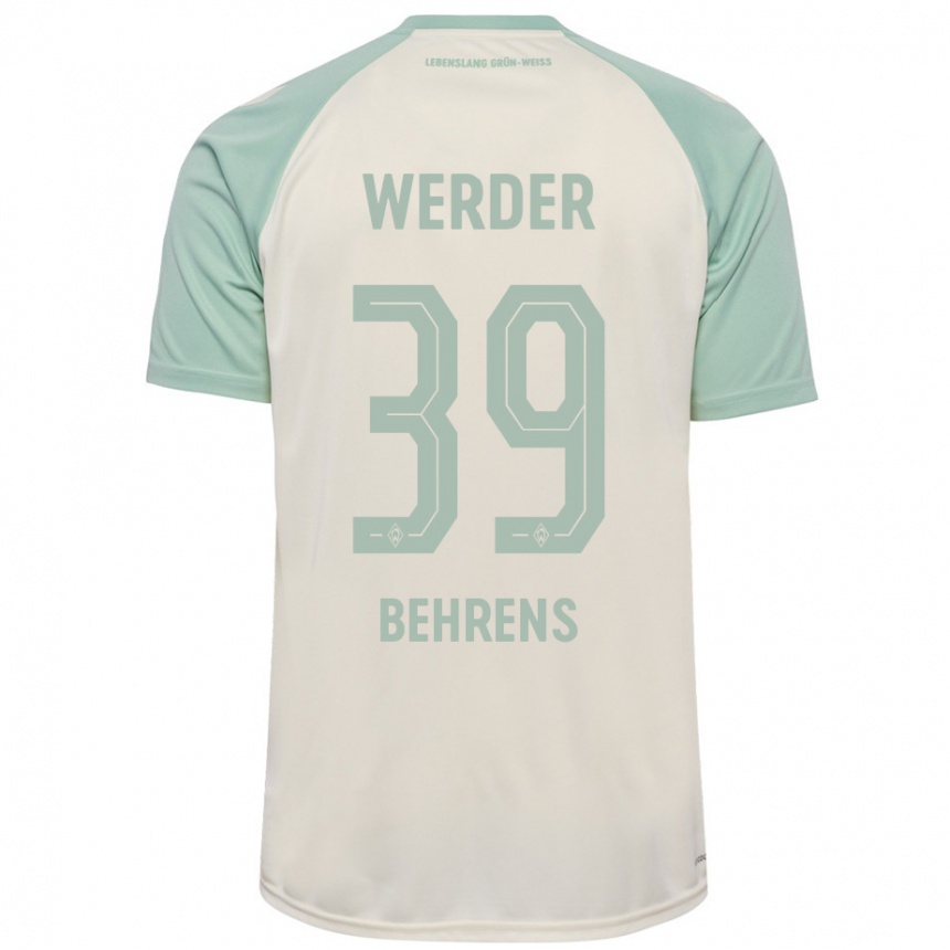 Men Football Jette Behrens #39 Off-White Light Green Away Jersey 2024/25 T-Shirt Australia