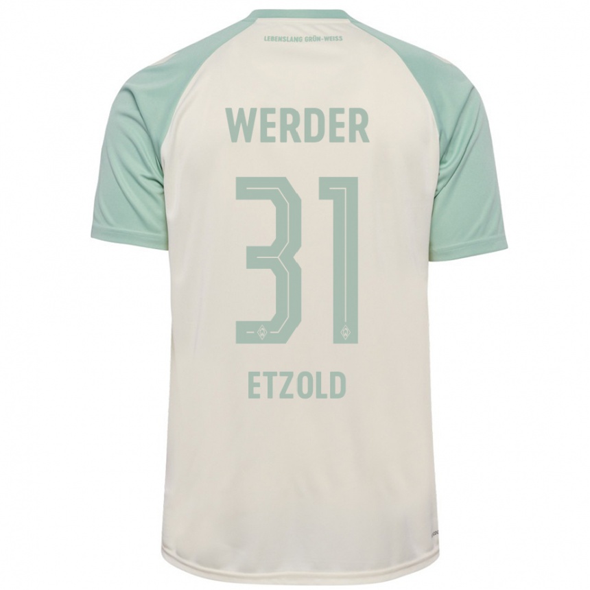 Men Football Hannah Etzold #31 Off-White Light Green Away Jersey 2024/25 T-Shirt Australia