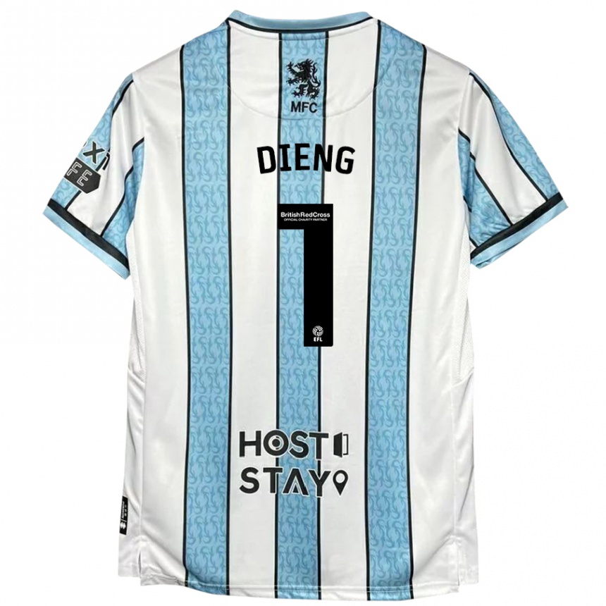 Men Football Seny Dieng #1 White Blue Away Jersey 2024/25 T-Shirt Australia