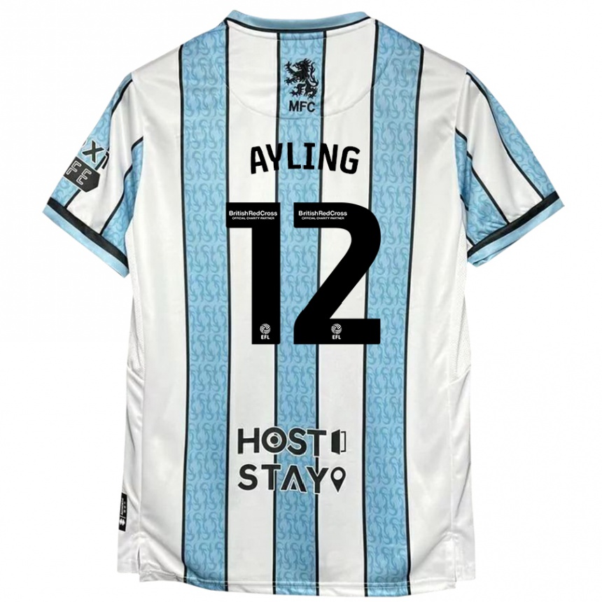 Men Football Luke Ayling #12 White Blue Away Jersey 2024/25 T-Shirt Australia