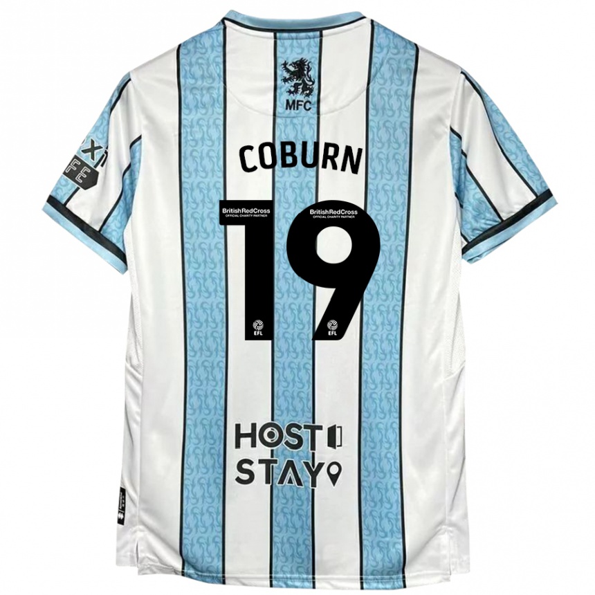 Men Football Josh Coburn #19 White Blue Away Jersey 2024/25 T-Shirt Australia