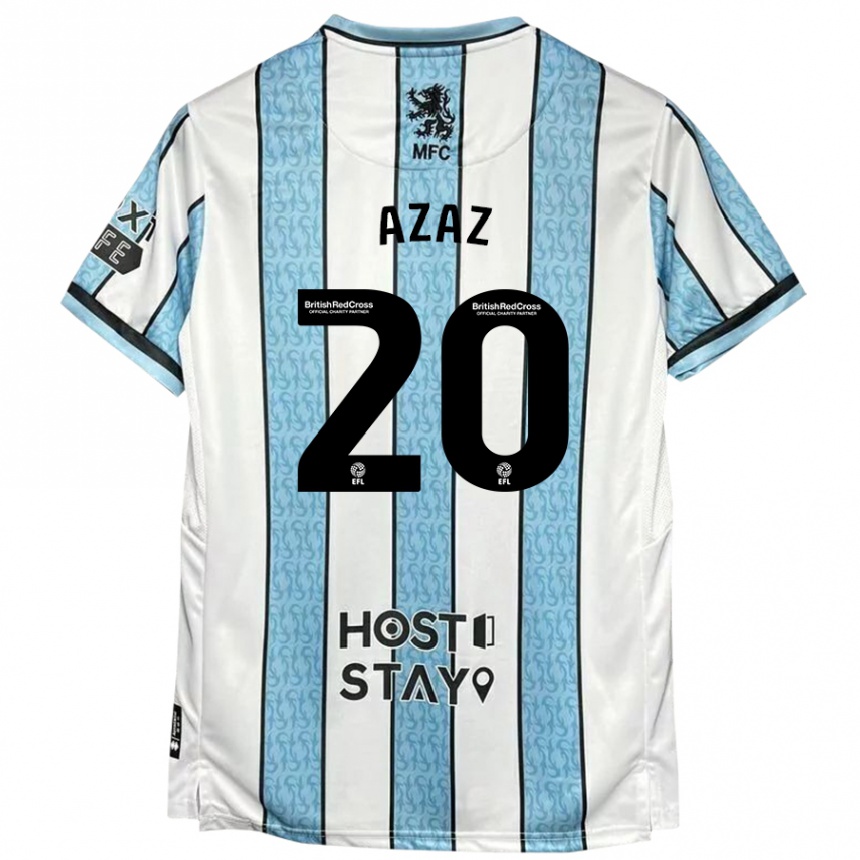 Men Football Finn Azaz #20 White Blue Away Jersey 2024/25 T-Shirt Australia