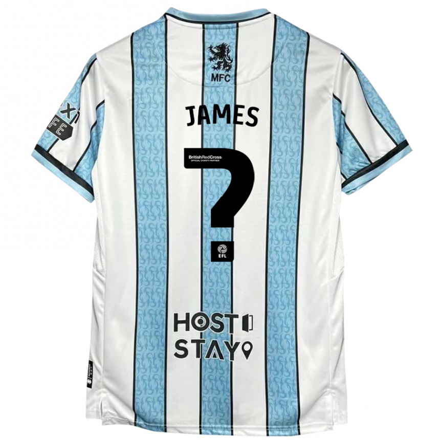 Men Football Daniel James #0 White Blue Away Jersey 2024/25 T-Shirt Australia