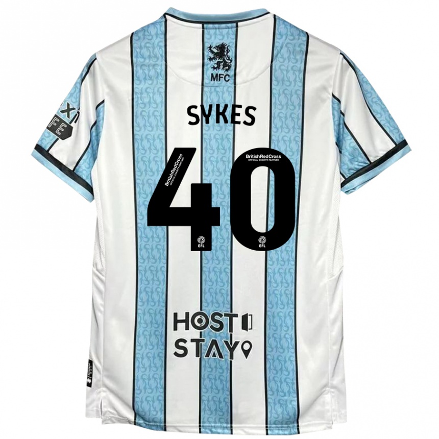 Men Football Cain Sykes #40 White Blue Away Jersey 2024/25 T-Shirt Australia