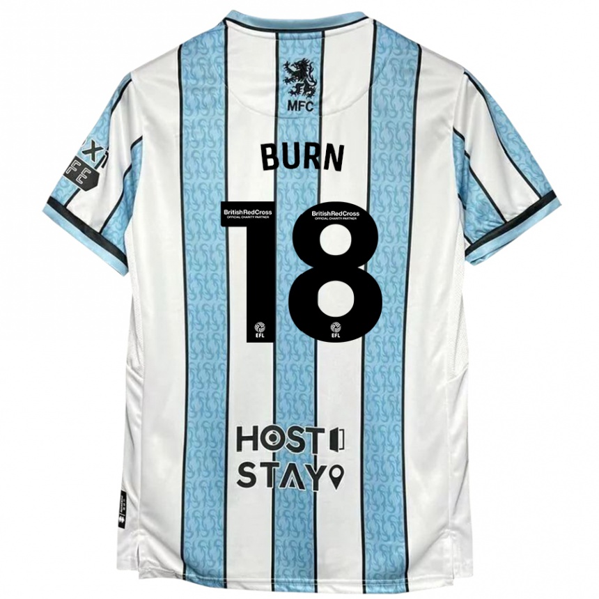 Men Football Sarah Burn #18 White Blue Away Jersey 2024/25 T-Shirt Australia