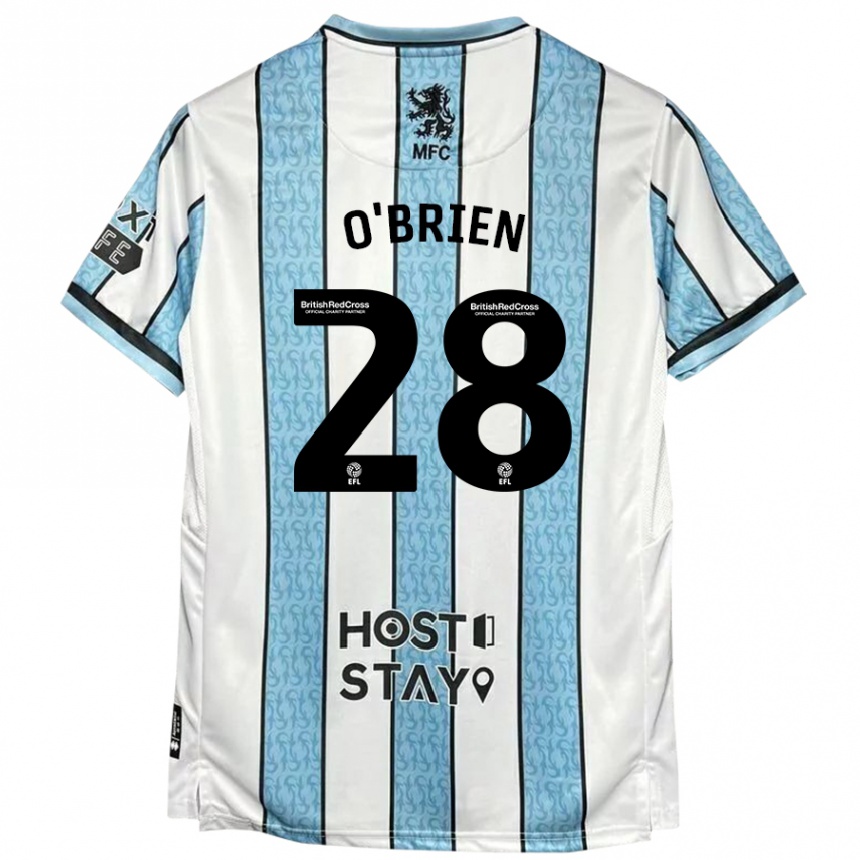 Men Football Lewis O'brien #28 White Blue Away Jersey 2024/25 T-Shirt Australia