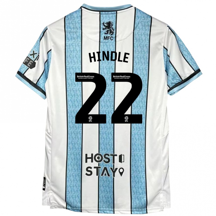 Men Football Rachel Hindle #22 White Blue Away Jersey 2024/25 T-Shirt Australia