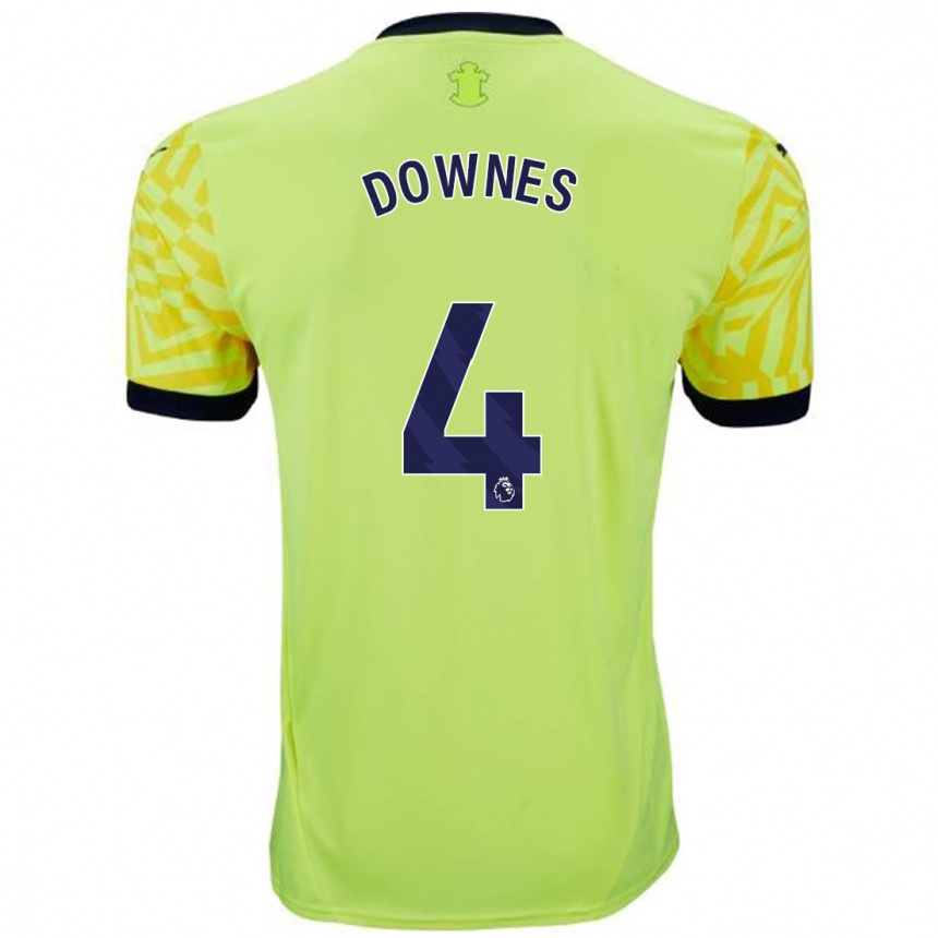 Men Football Flynn Downes #4 Yellow Away Jersey 2024/25 T-Shirt Australia