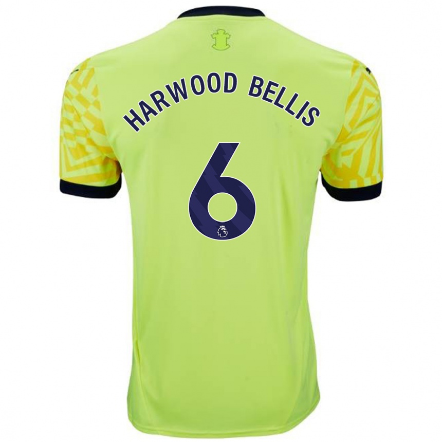 Men Football Taylor Harwood-Bellis #6 Yellow Away Jersey 2024/25 T-Shirt Australia