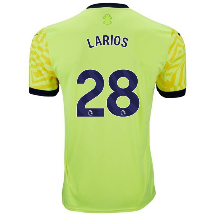 Men Football Juan Larios #28 Yellow Away Jersey 2024/25 T-Shirt Australia