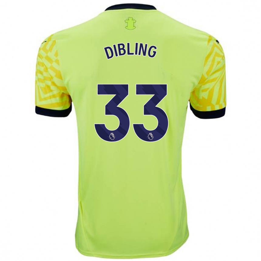 Men Football Tyler Dibling #33 Yellow Away Jersey 2024/25 T-Shirt Australia