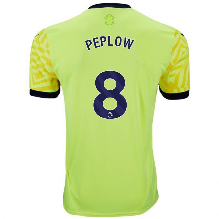 Men Football Chloe Peplow #8 Yellow Away Jersey 2024/25 T-Shirt Australia