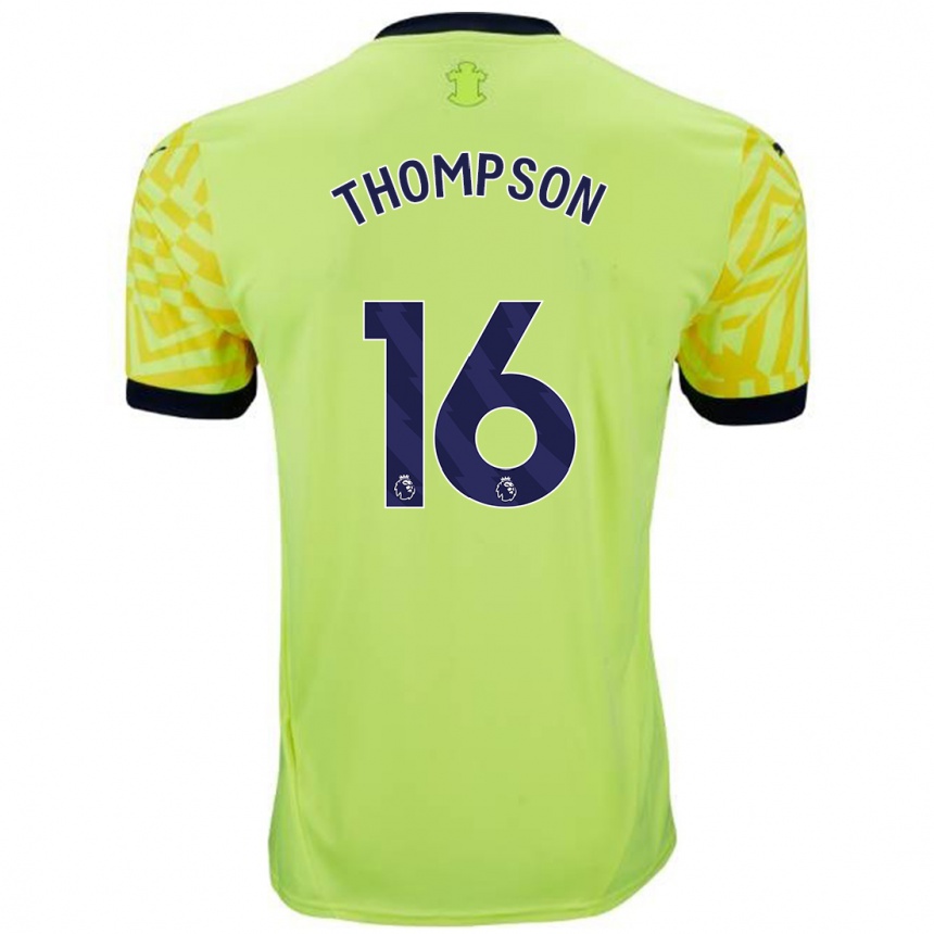 Men Football Emma Thompson #16 Yellow Away Jersey 2024/25 T-Shirt Australia