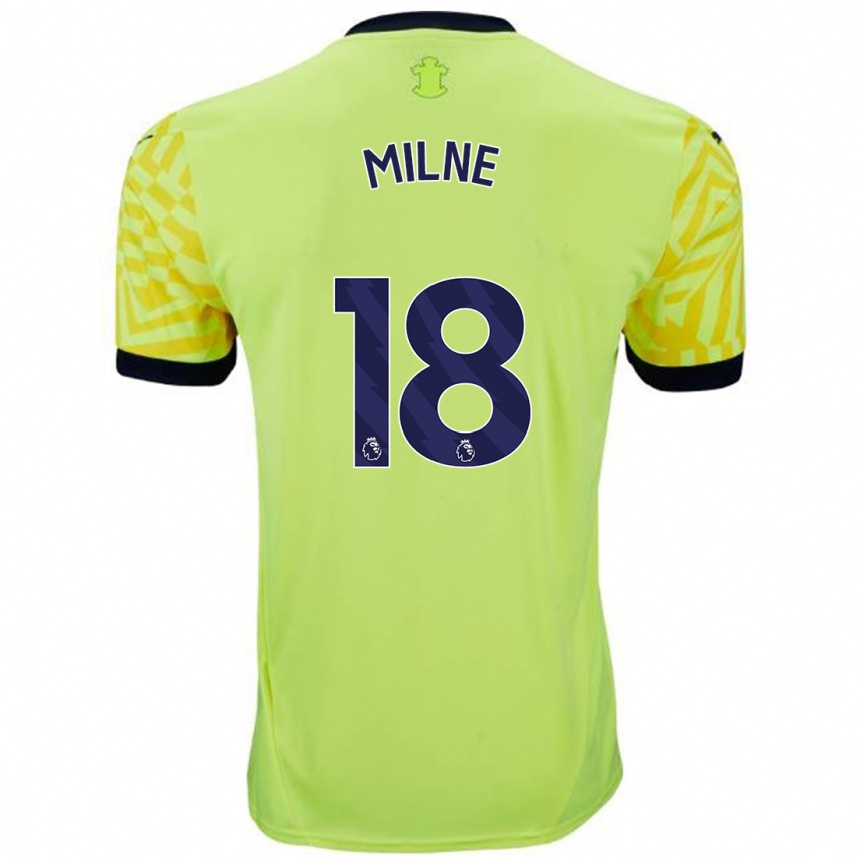 Men Football Isabel Milne #18 Yellow Away Jersey 2024/25 T-Shirt Australia