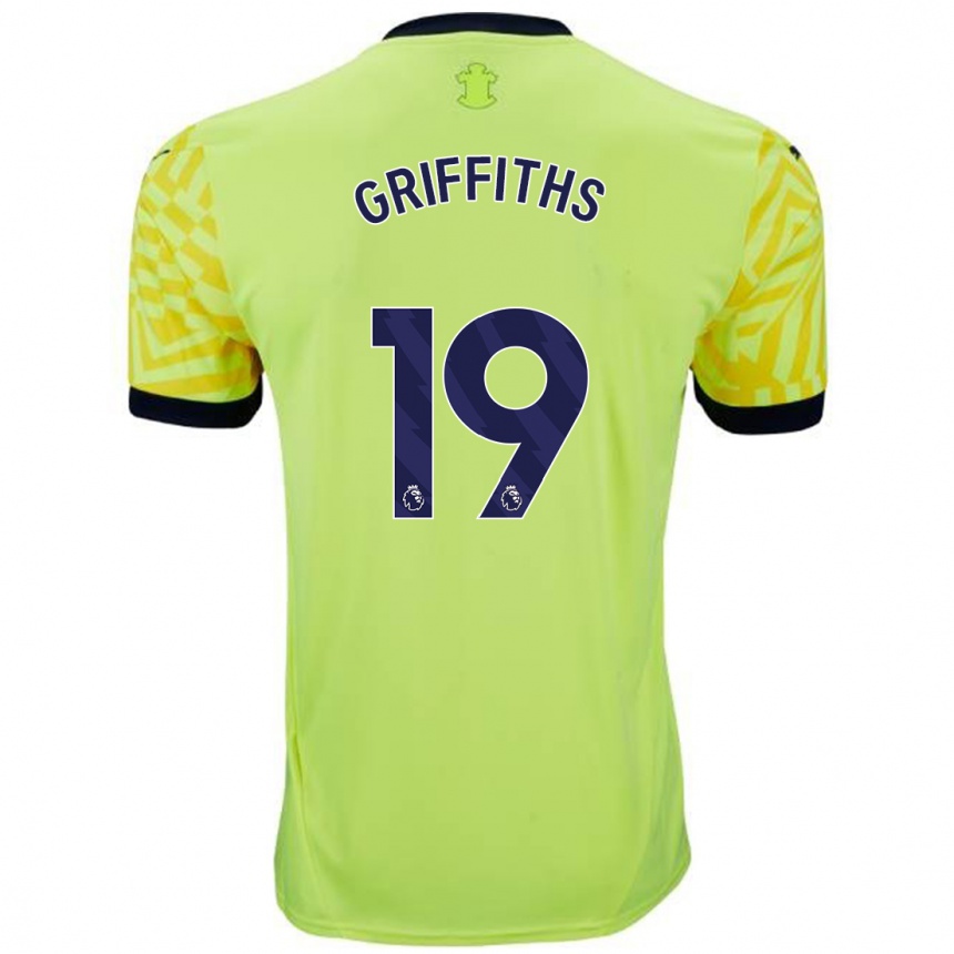 Men Football Alice Griffiths #19 Yellow Away Jersey 2024/25 T-Shirt Australia