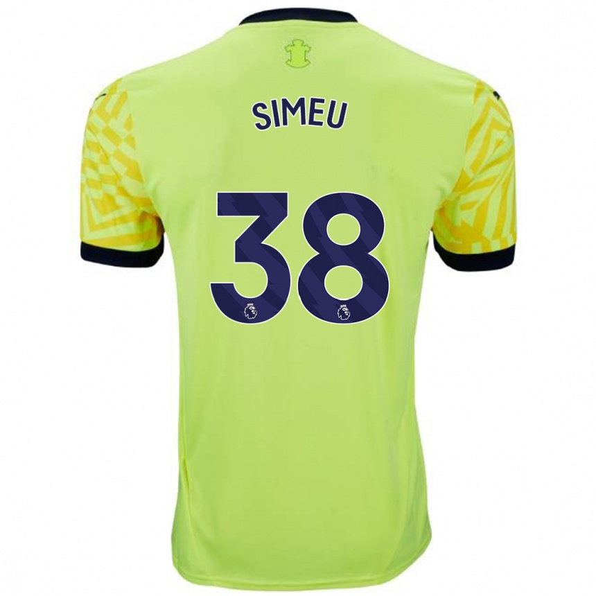 Men Football Dynel Simeu #38 Yellow Away Jersey 2024/25 T-Shirt Australia