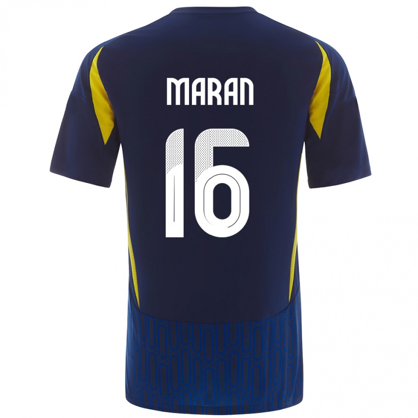 Men Football Mohammed Maran #16 Blue Yellow Away Jersey 2024/25 T-Shirt Australia