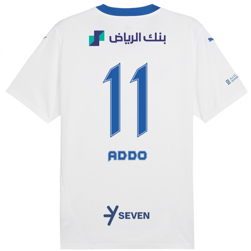 Men Football Elizabeth Addo #11 White Blue Away Jersey 2024/25 T-Shirt Australia