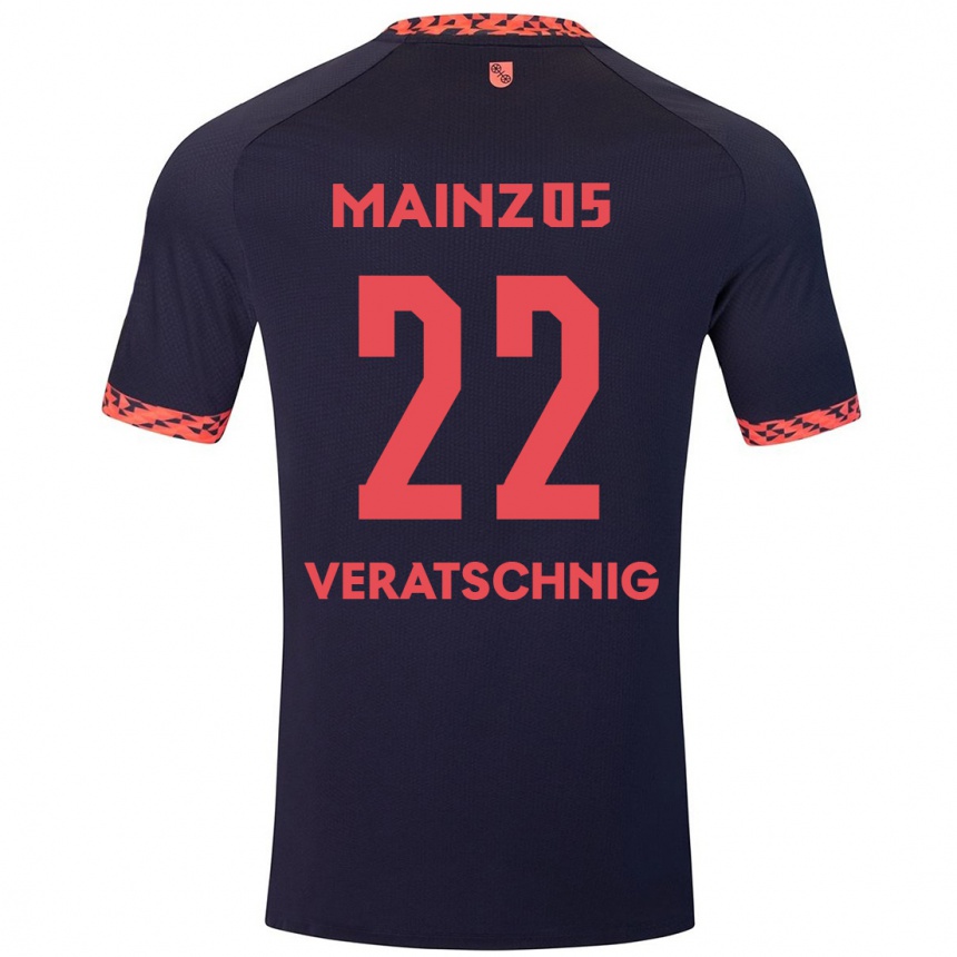 Men Football Nikolas Veratschnig #22 Blue Coral Red Away Jersey 2024/25 T-Shirt Australia