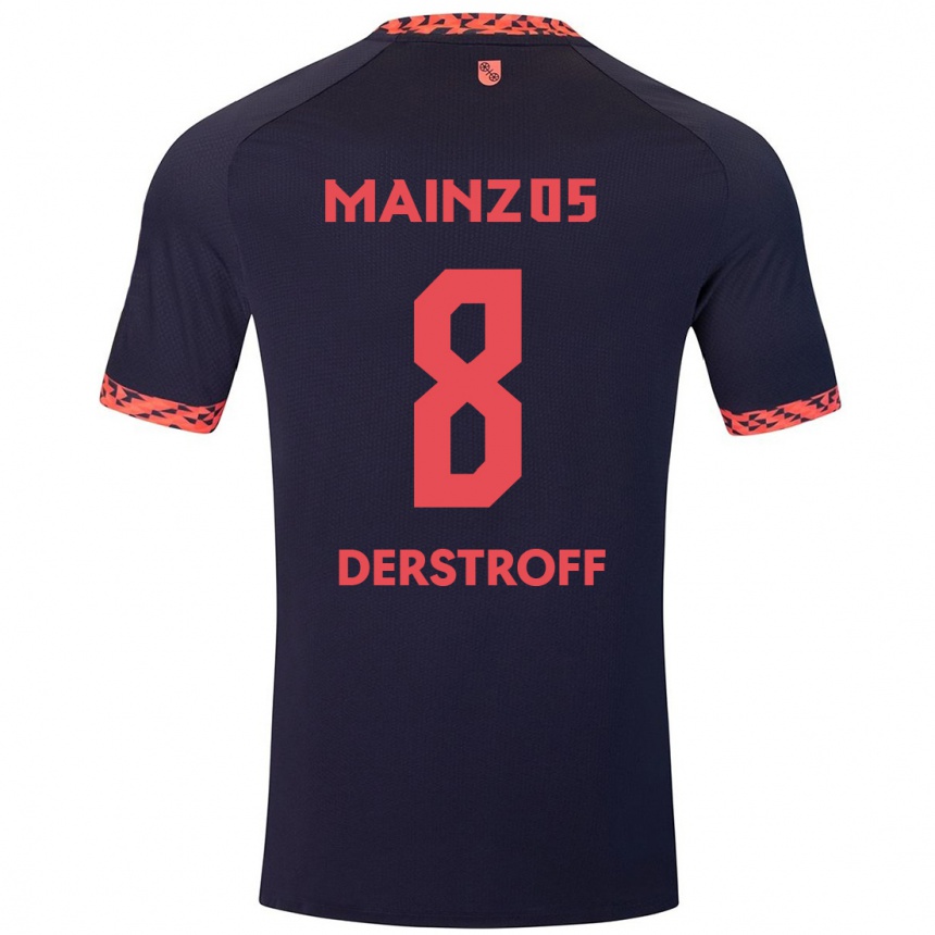 Men Football Julian-Maurice Derstroff #8 Blue Coral Red Away Jersey 2024/25 T-Shirt Australia