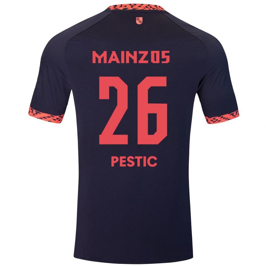 Men Football Dominik Pestic #26 Blue Coral Red Away Jersey 2024/25 T-Shirt Australia