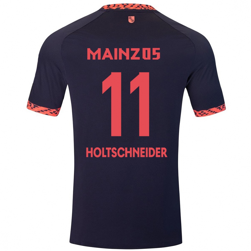 Men Football Hannah Holtschneider #11 Blue Coral Red Away Jersey 2024/25 T-Shirt Australia