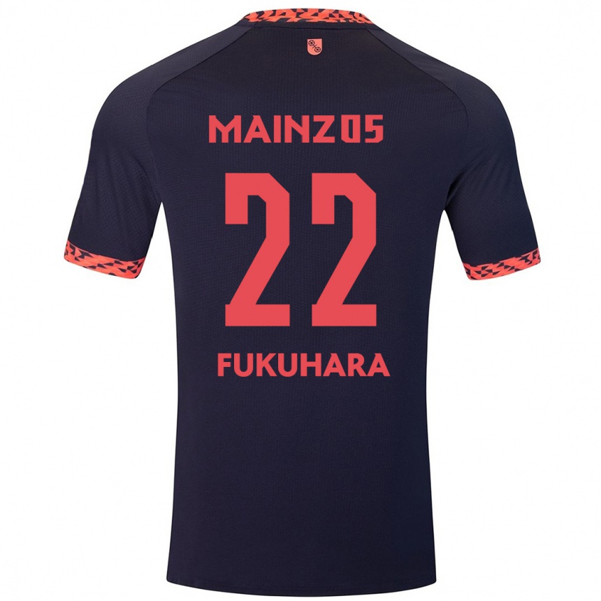 Men Football Yuuka Fukuhara #22 Blue Coral Red Away Jersey 2024/25 T-Shirt Australia