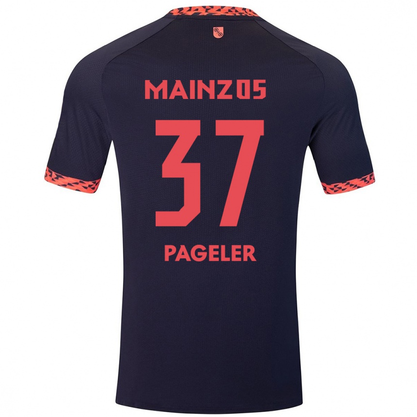 Men Football Maja Pageler #37 Blue Coral Red Away Jersey 2024/25 T-Shirt Australia