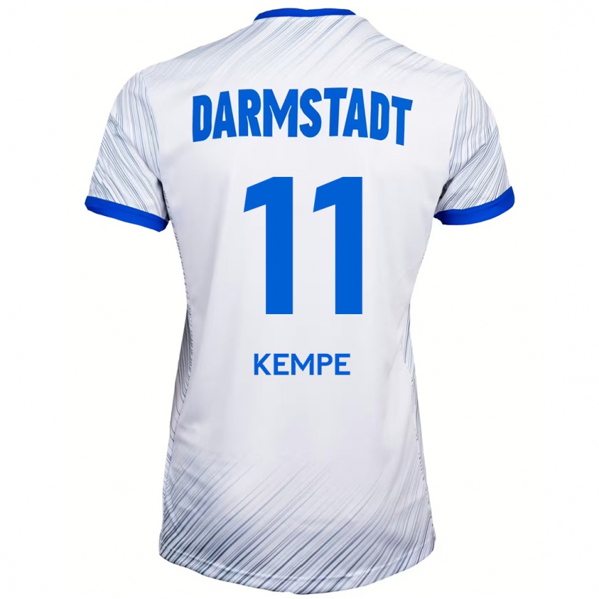 Men Football Tobias Kempe #11 White Blue Away Jersey 2024/25 T-Shirt Australia