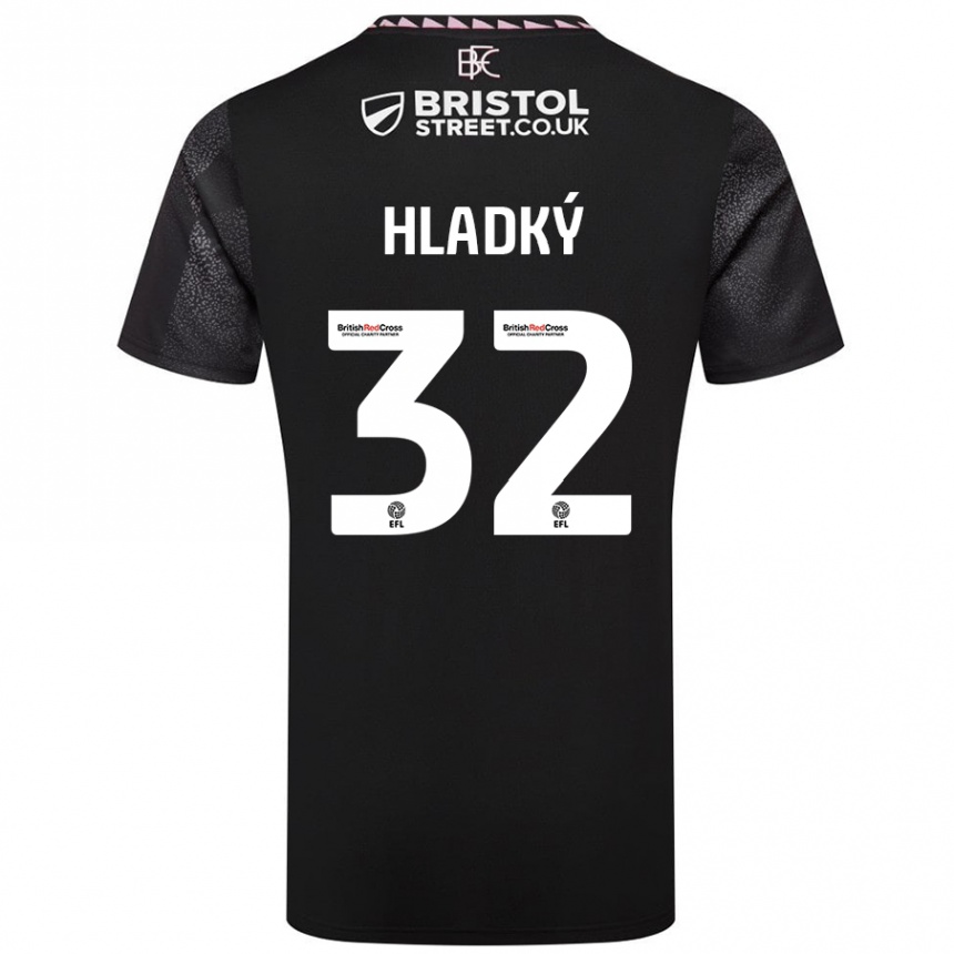 Men Football Vaclav Hladky #32 Black Away Jersey 2024/25 T-Shirt Australia