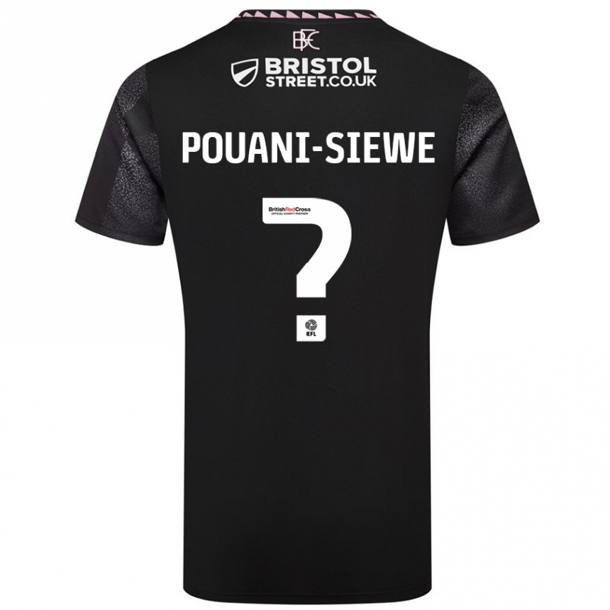 Men Football Brandon Pouani-Siewe #0 Black Away Jersey 2024/25 T-Shirt Australia