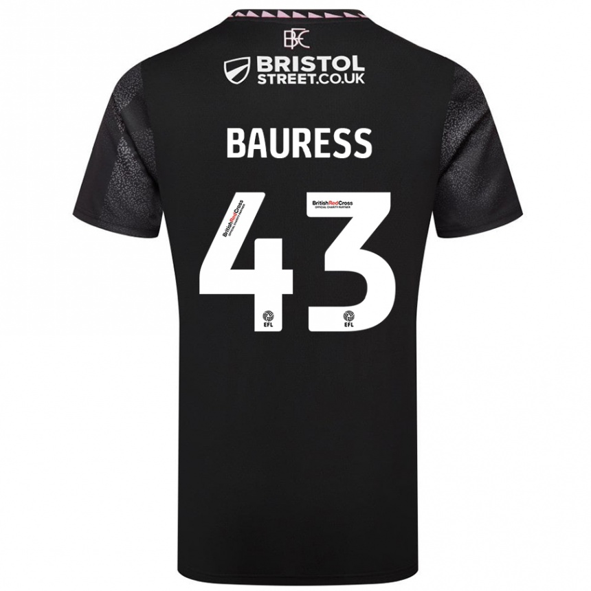 Men Football Joe Bauress #43 Black Away Jersey 2024/25 T-Shirt Australia