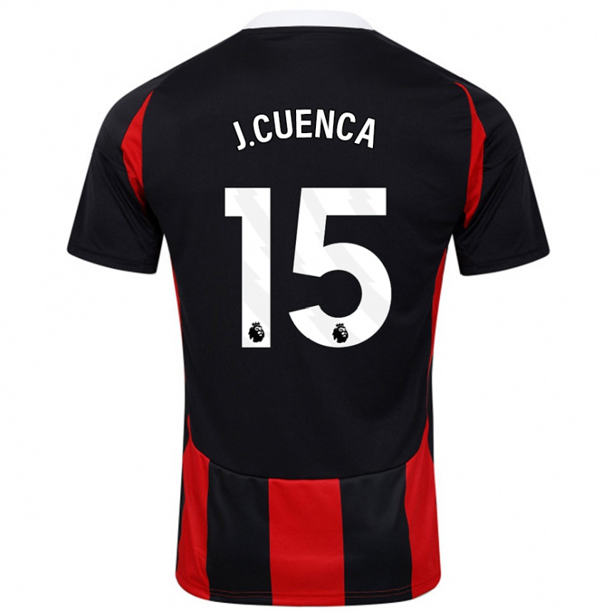 Men Football Jorge Cuenca #15 Black Red Away Jersey 2024/25 T-Shirt Australia