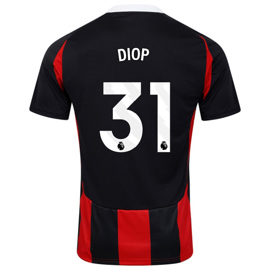 Men Football Issa Diop #31 Black Red Away Jersey 2024/25 T-Shirt Australia