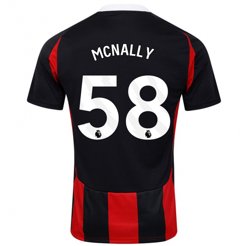 Men Football Alfie Mcnally #58 Black Red Away Jersey 2024/25 T-Shirt Australia