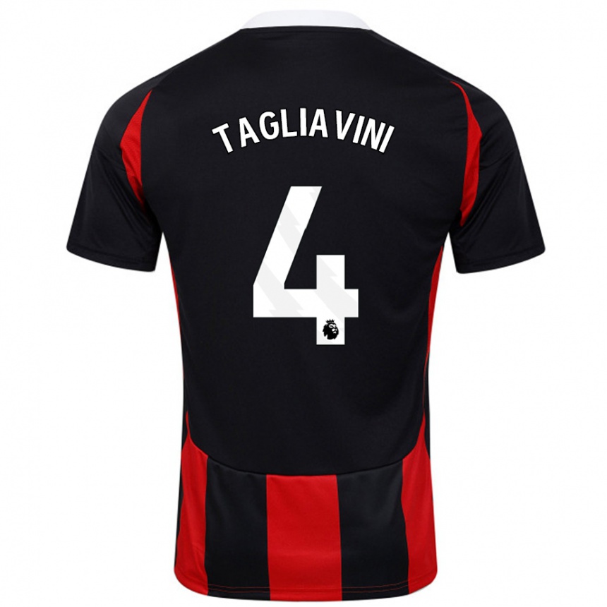 Men Football Ella Tagliavini #4 Black Red Away Jersey 2024/25 T-Shirt Australia