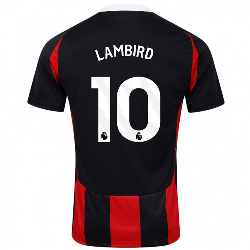 Men Football Lilly Lambird #10 Black Red Away Jersey 2024/25 T-Shirt Australia