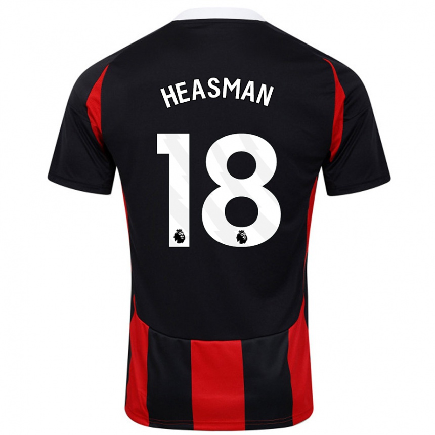 Men Football Georgia Heasman #18 Black Red Away Jersey 2024/25 T-Shirt Australia