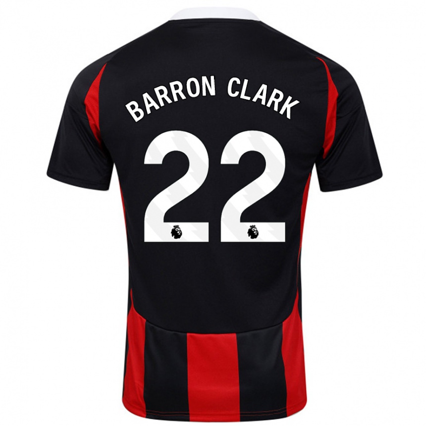 Men Football Betty Barron-Clark #22 Black Red Away Jersey 2024/25 T-Shirt Australia