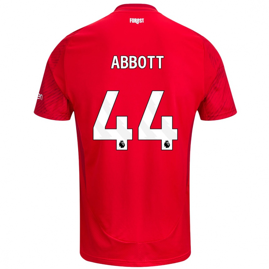 Women Football Zach Abbott #44 Red White Home Jersey 2024/25 T-Shirt Australia