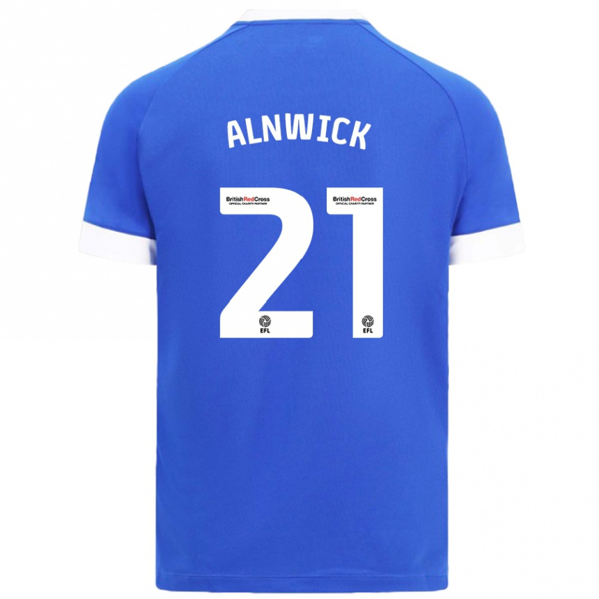 Women Football Jak Alnwick #21 Sky Blue Home Jersey 2024/25 T-Shirt Australia