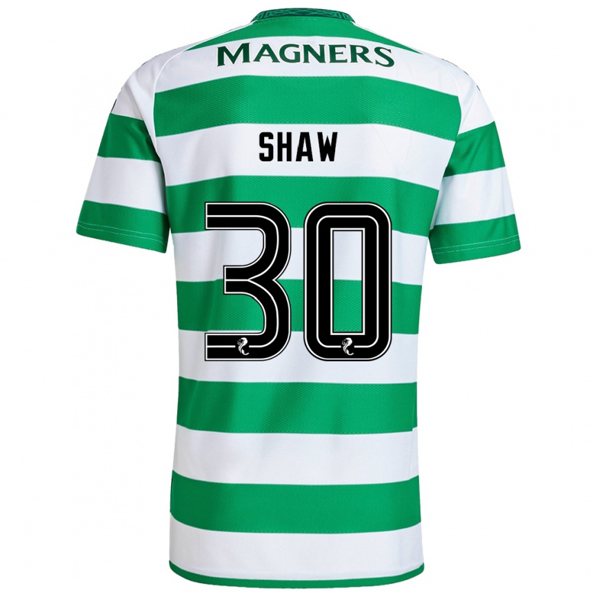 Women Football Liam Shaw #30 Green White Home Jersey 2024/25 T-Shirt Australia