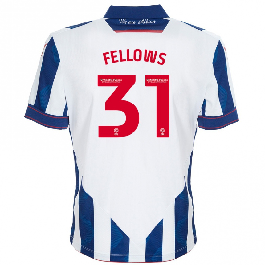 Women Football Tom Fellows #31 White Dark Blue Home Jersey 2024/25 T-Shirt Australia