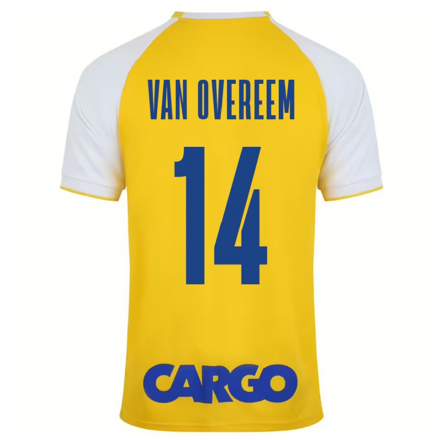 Women Football Joris Van Overeem #14 Yellow White Home Jersey 2024/25 T-Shirt Australia