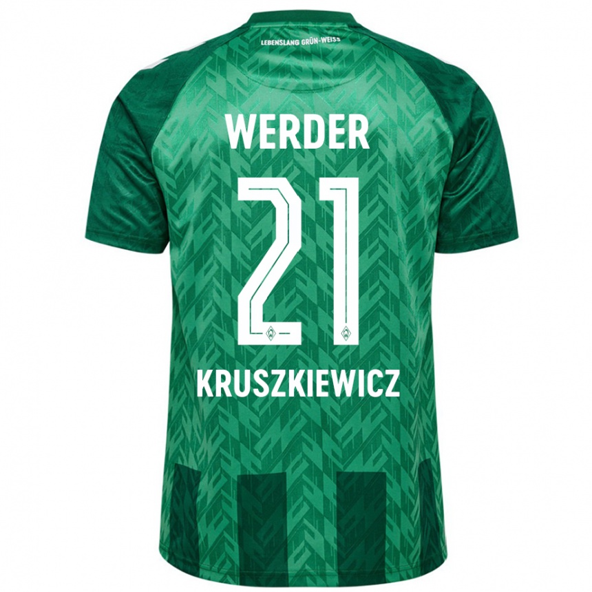 Women Football Jakub Kruszkiewicz #21 Green Home Jersey 2024/25 T-Shirt Australia