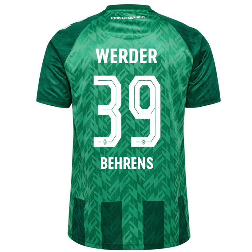 Women Football Jette Behrens #39 Green Home Jersey 2024/25 T-Shirt Australia