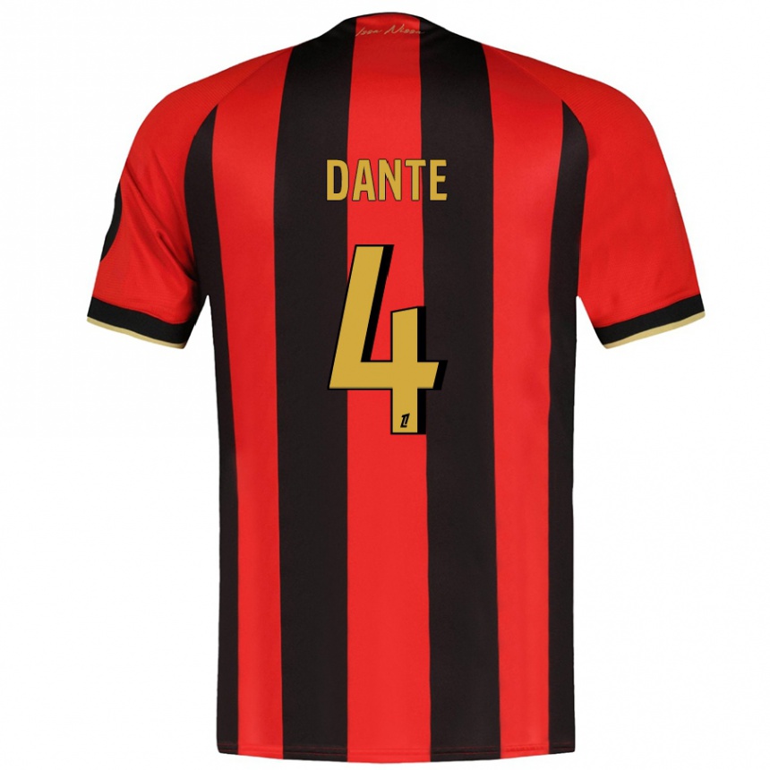 Women Football Dante #4 Red Black Home Jersey 2024/25 T-Shirt Australia