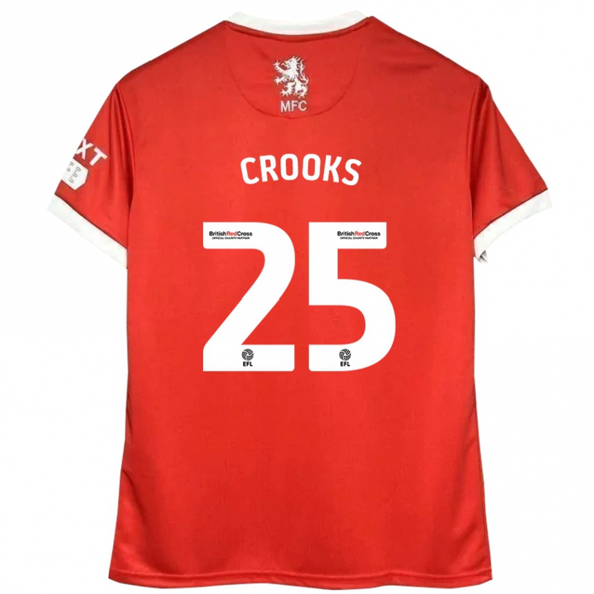 Women Football Matt Crooks #25 Red White Home Jersey 2024/25 T-Shirt Australia