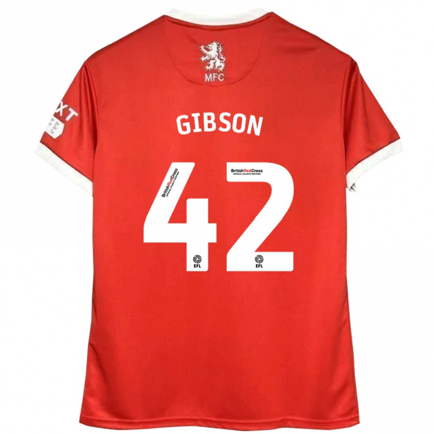 Women Football Joseph Gibson #42 Red White Home Jersey 2024/25 T-Shirt Australia